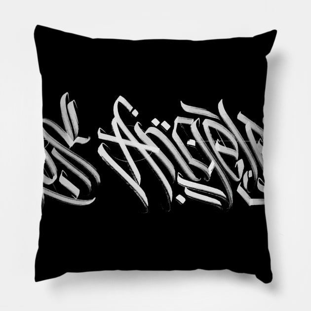 Los Angeles TAG #5 White Pillow by Francis_Abstract_97