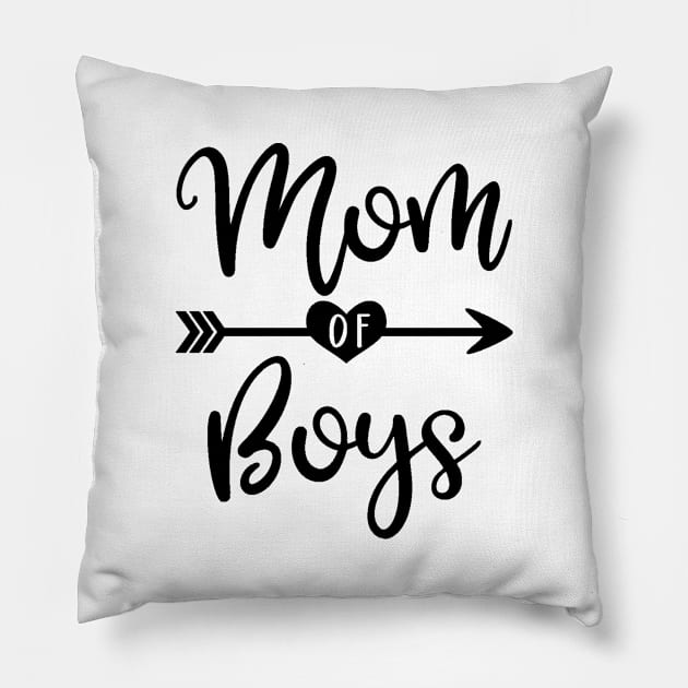 Mom of boys. Perfect present for mom mother dad father friend him or her Pillow by SerenityByAlex