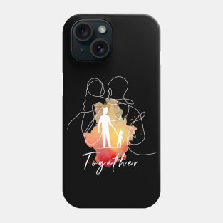 father's day - walk together in the sun line draw white Phone Case