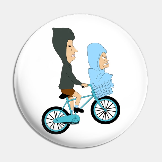 Beavis Butthead And Bike Pin by Comicollogy