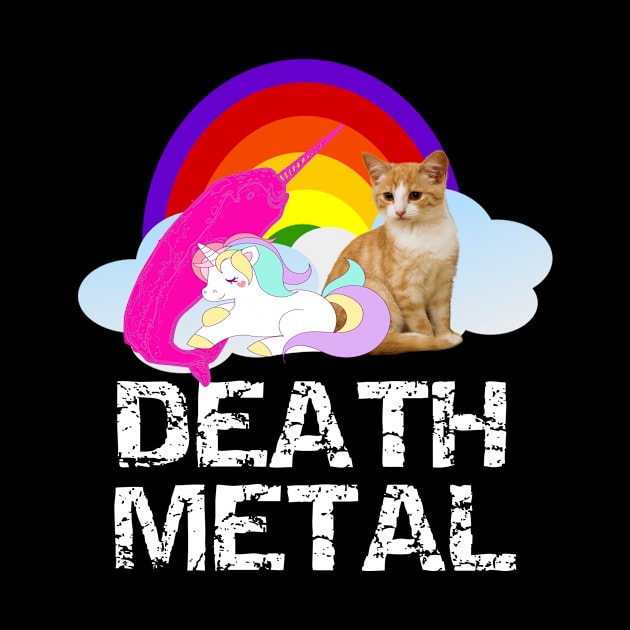 Death Metal Unicorn Narwhal Kitten Funny Heavy Metal Lover Shirt by MisterMash