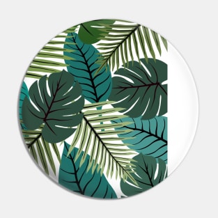 Tropical Leaves Pattern in Green Pin