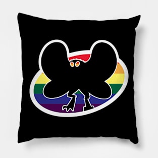 Rainbow Mothman Cryptid Pride Pillow