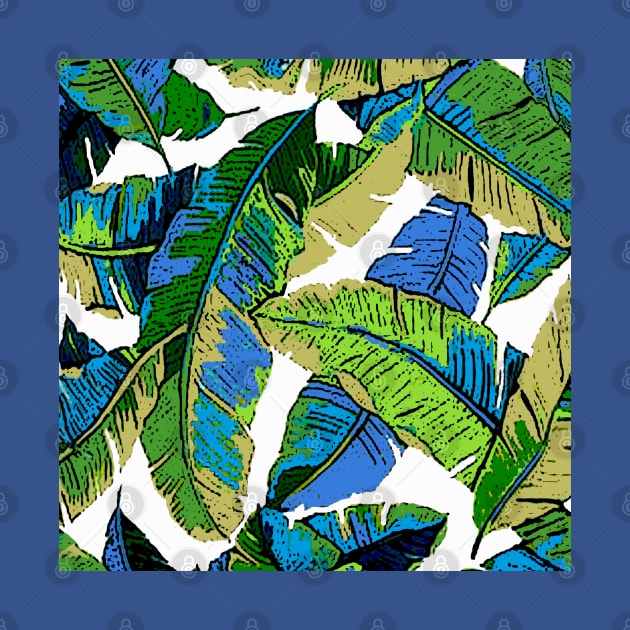 BANANA PALM LEAF PARADISE PATTERN by Overthetopsm