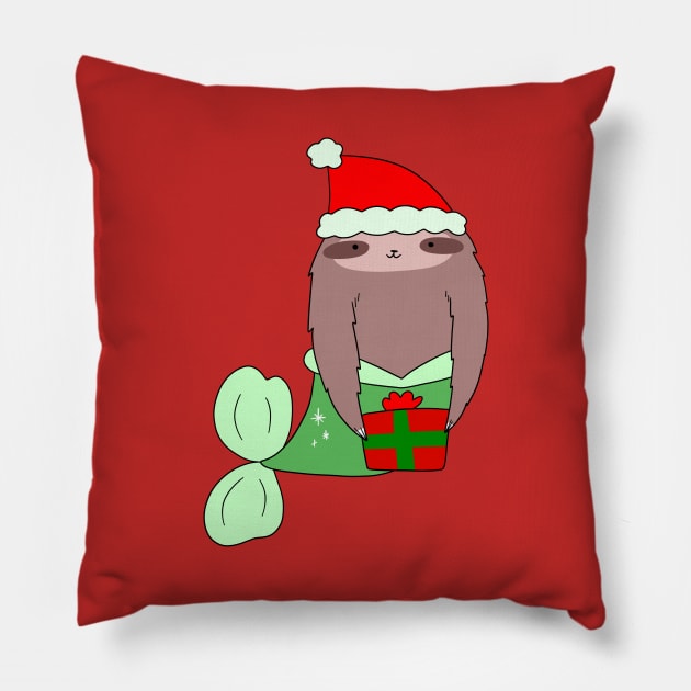 Christmas Mermaid Sloth Pillow by saradaboru
