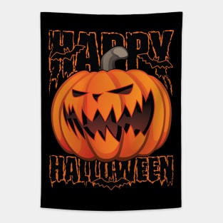 Happy Halloween Pumpkin Jack-O-Lantern Tapestry