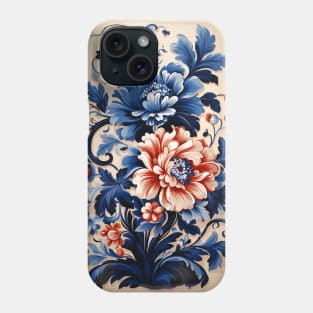 Portuguese Flower Blue and White Mediterranean Pattern Phone Case