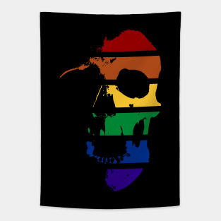 Dark Rainbow Skull Tapestry