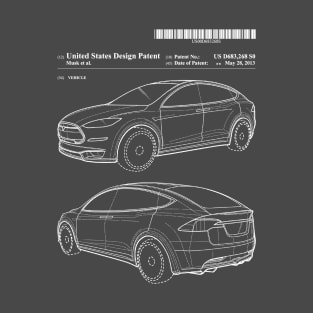 Tesla Model X Body Patent Art T-Shirt