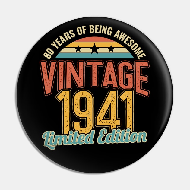 80th Birthday 80 Years of Being Awesome 1941 Pin by aneisha