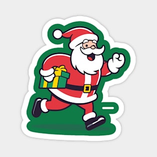 Pop Art Late Santa: A Colorful and Cheerful Christmas Illustration Magnet