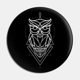 Linework owl design Pin