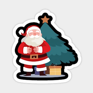 santa and tree christmas Magnet