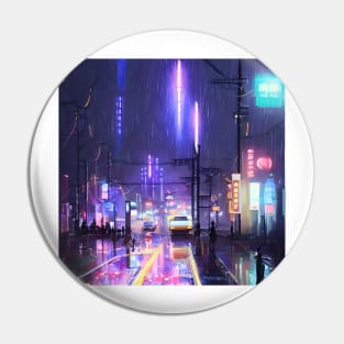 Neo Tokyo - Japan Vibes - Cars - Night Lights Pin