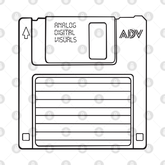 Floppy Disk (Black Lines) Analog/ Computer by Analog Digital Visuals