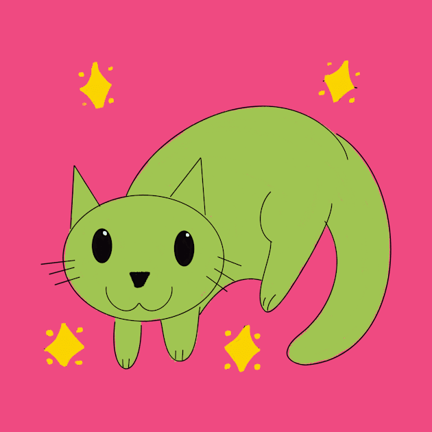 Floppy cat green by Joyouscrook