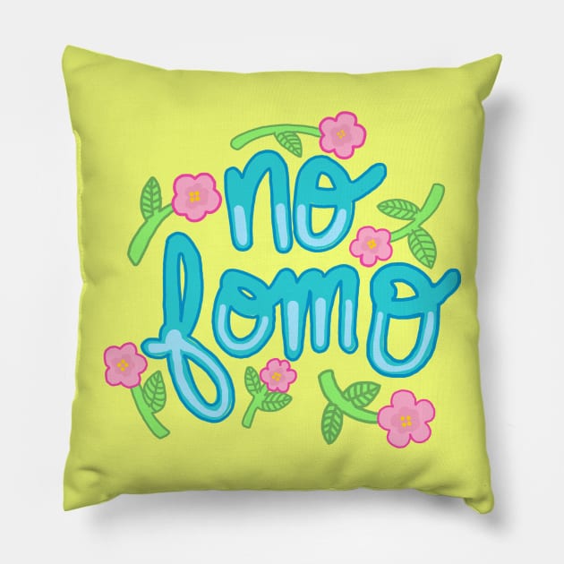 No fomo typography type hipster tumblr floral sticker youtuber Pillow by bigkidult