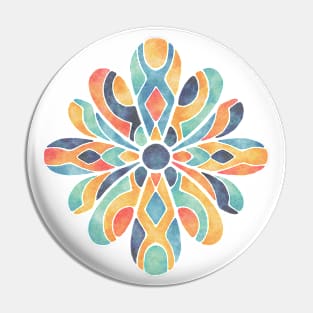 Ethnic Watercolor Flower Pin