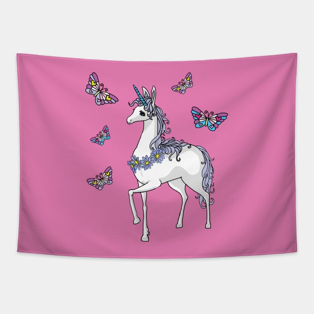 Cute Unicorn Tapestry by Astrablink7