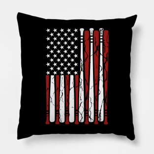 American Flag Baseball Men Boys Apparel Dad 4th July Pillow