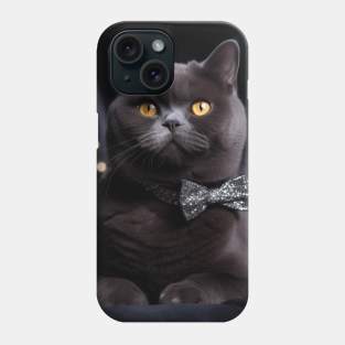 Elegant Black British Shorthair Cat Phone Case