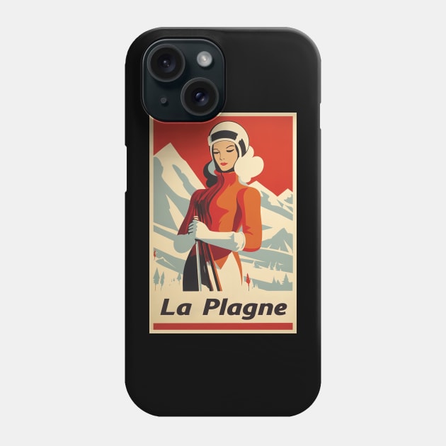 La Plagne, France, Ski poster Phone Case by BokeeLee