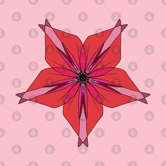 Red Geometric Flower by Lobinha