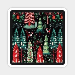 Christmas night in the forest IV Magnet