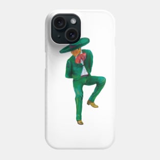Green Charro Folklorico Dancer (Mexican Cowboy Horseman) Phone Case