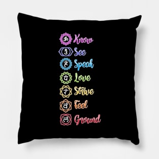 Seven Chakra Om Yoga Pillow