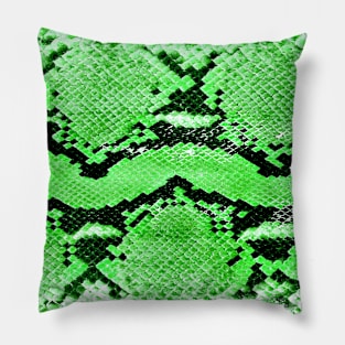 Green Snake Skin Pattern Pillow