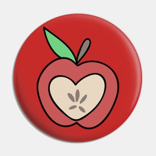 Heart Apple Pin