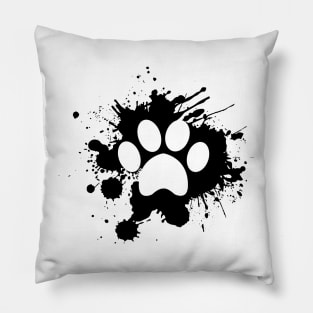 Paw Mark In a paint - Dog Lover Cat Lover Pillow