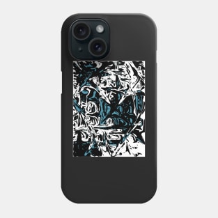 Blue Black White Expressive Abstraction Phone Case