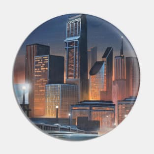 OCP Building - Old Detroit Skyline Night Pin