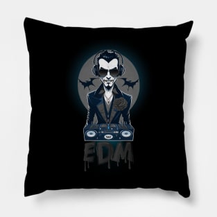 Vampiric EDM DJ! (Charcoal/Blue Glow) Pillow