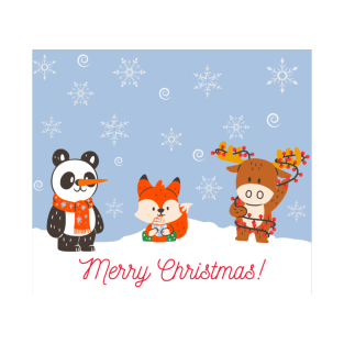 Merry Christmas Forest Animals T-Shirt