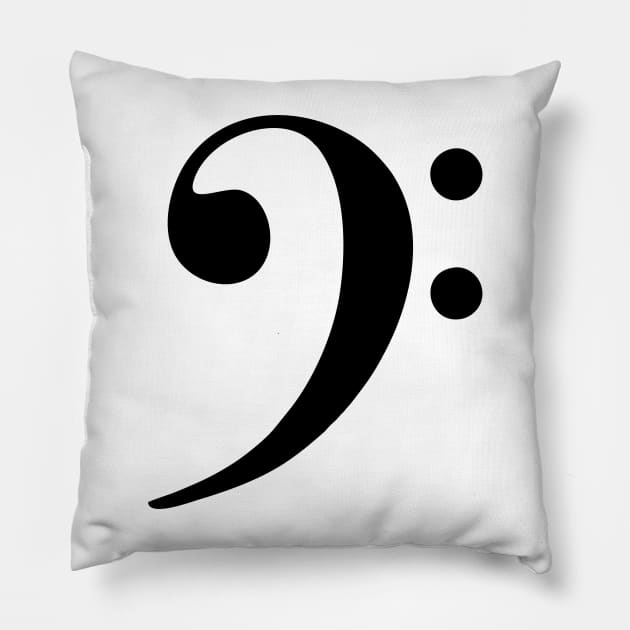 Bass Clef Pillow by The Bing Bong art