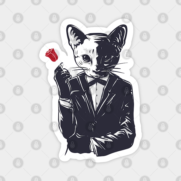 mafia cat character Magnet by Skidipap