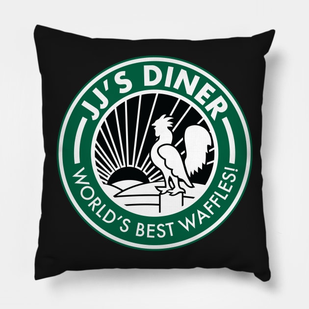 JJ's Diner - World's Best Waffles Pillow by Mouthpiece Studios