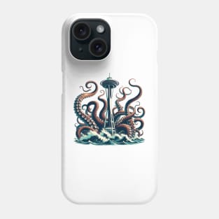 Kraken Attacking the Space Needle | Seattle Kraken Phone Case