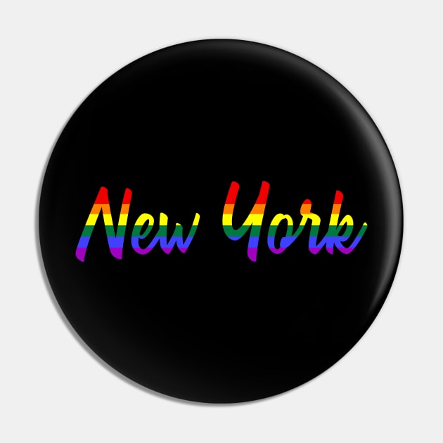 New York Gay Pride LGBT Rainbow Flag Pin by Scar