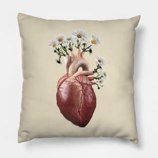 Heart and daises Pillow