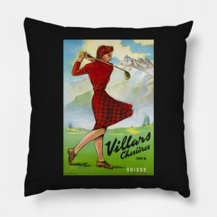 Villars - Chesières,Switzerland,Travel Poster Pillow