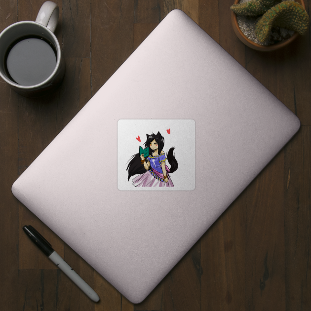 Aris loves reading - Anime - Sticker | TeePublic