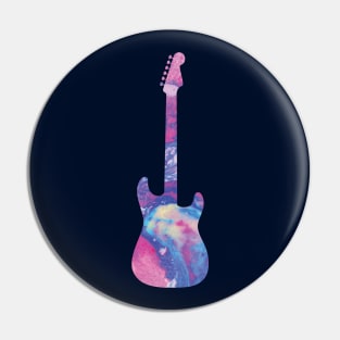 S-Style Electric Guitar Watercolor Texture Pin