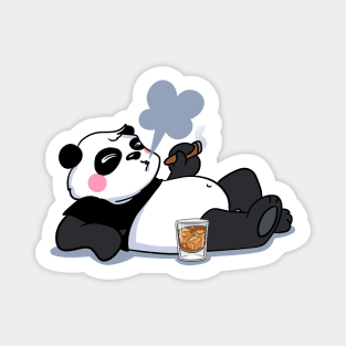 Smoking Dandy Panda with Whiskey Magnet