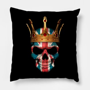 British Flag Skull with Crown Pillow