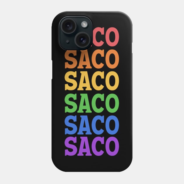 SACO RAINBOW TYPOGRAPHY Phone Case by OlkiaArt