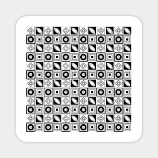 Black, White and Grey Modern Abstract Pattern Magnet